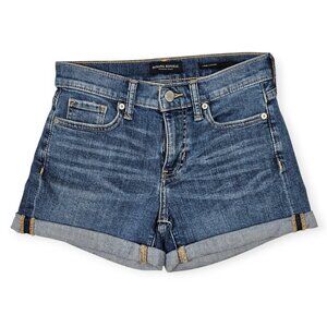 Banana Republic Premium Denim Mid-Rise 3" Cuffed Shorts Indigo 24 Petite